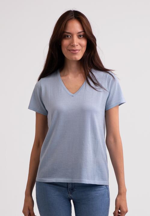 Cash-Mere Kaschmir T-Shirt mit V-Ausschnitt