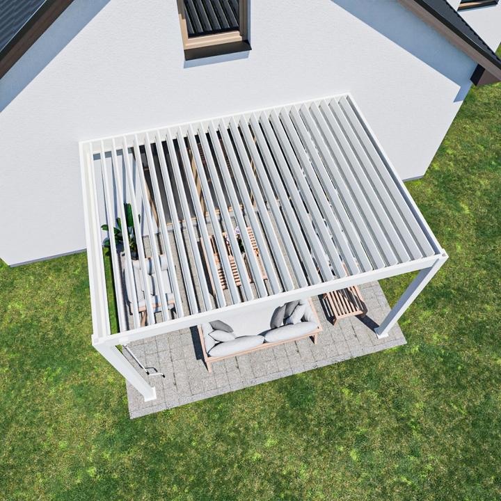 Produktbild Weide Wandpergola Deluxe Plus 3x4m Weiss (400 cm, 300 cm)