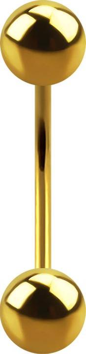 Star Piercing Micro Banane vergoldet mit zwei Kugeln (ohne Messing, Titan G23)
