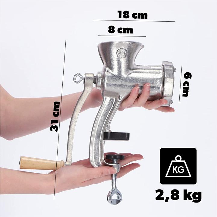 Actual product image Kadax Cast iron meat grinder, size 8