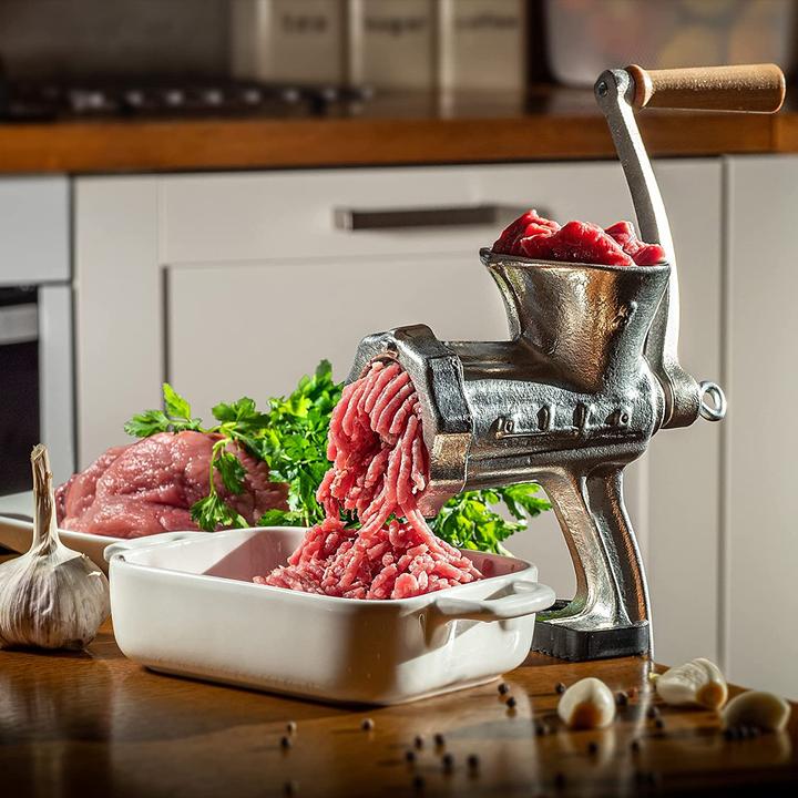 Actual product image Kadax Cast iron meat grinder, size 8