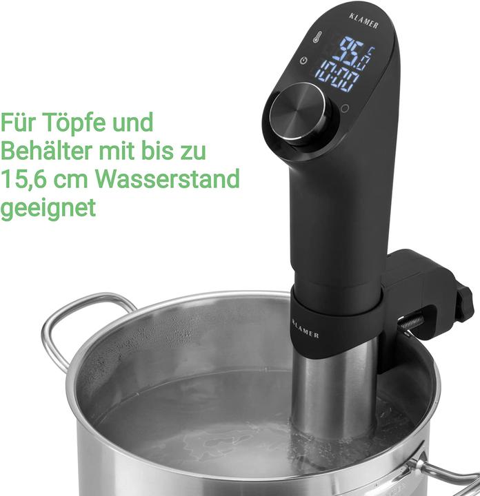 Produktbild KLAMER Sous Vide Stick 1200 Watt IPX7 wasserdicht 3D Zirkulation