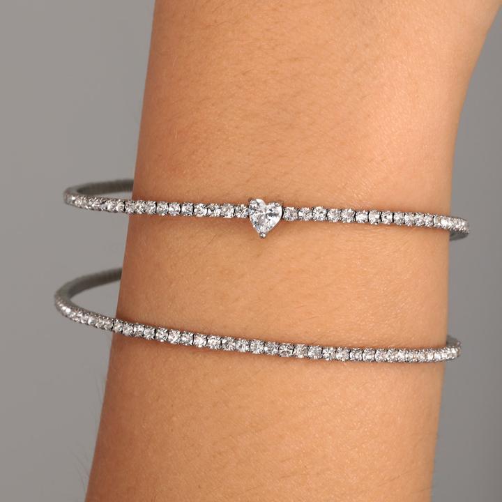 Actual product image La Petite Story Lux Bangle Love Brass Heart Cz (Stainless steel)