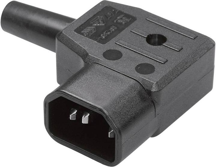 Produktbild Kaiser 747/sw/C Kaltgeräte-Steckverbinder 747 Stecker, gewinkelt Gesamtpolzahl: