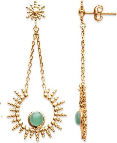 Actual product image Lara Gold plated EARRINGS - PENDANT - AVENTURINE