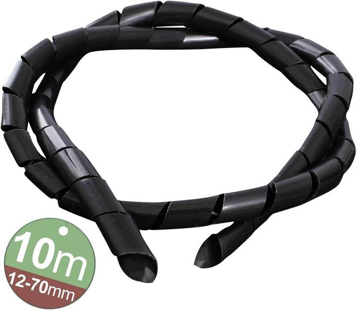 Quadrios 2111C146 Spiral hose 12 to 70 mm Black 1 set (Cable spiral hose, 1000 cm)