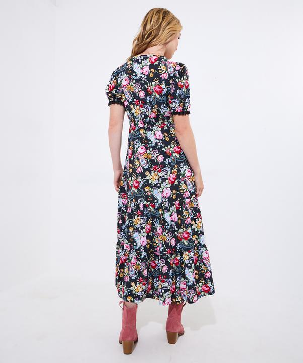 Actual product image Joe Browns PETITE Lace Trim Floral Maxi Dress (36)