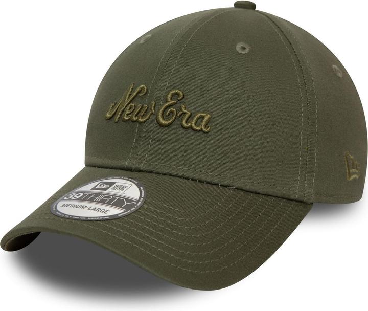 New Era 39Thirty Stretch Cap - BRAND SCRIPT oliv - S/M (S/M)