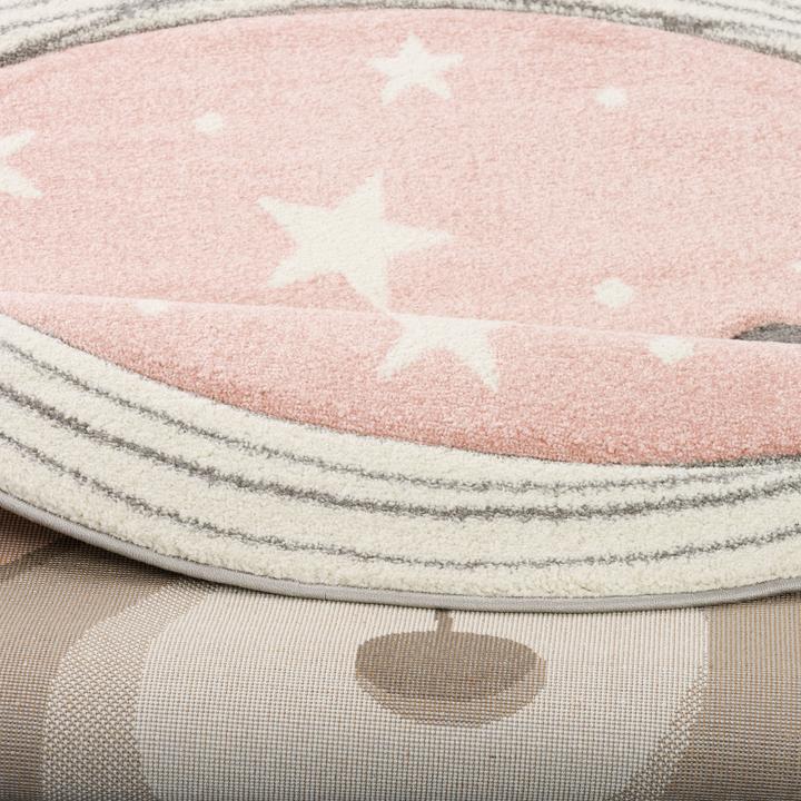Produktbild Pergamon Kinder Teppich Maui Kids Pastell Rosa Bär Rund (160 x 160 cm)