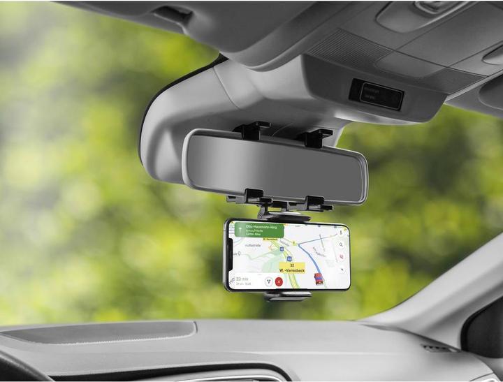Actual product image Eufab Car smartphone holder with interior mirror attachment