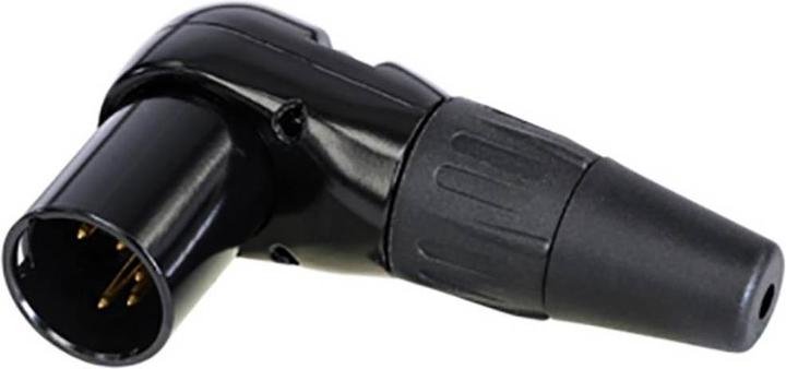 Actual product image Rean 5-pole right angle cable plug, chrome housing, gold contacts