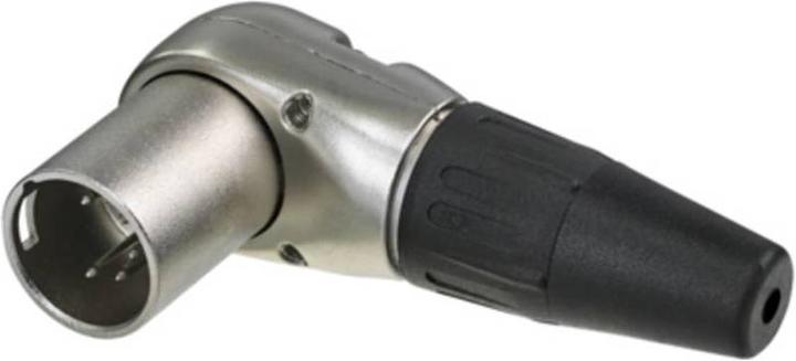 Actual product image Rean 5-pole right angle cable plug, chrome housing, gold contacts