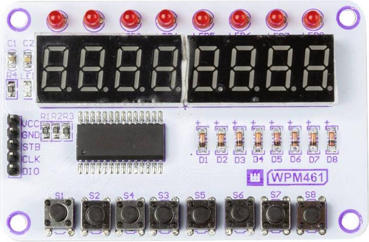Image du produit Whadda Module d'affichage et bouton avec puce TM1638
