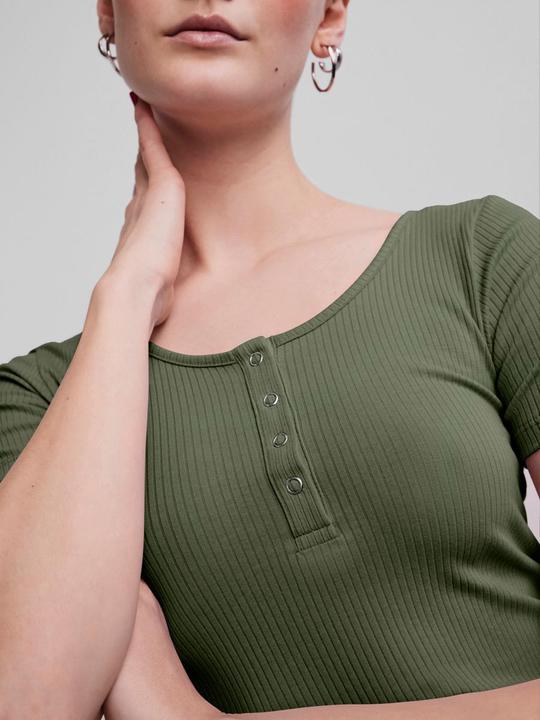 Actual product image Pieces Ribbed design top with short sleeves (L)