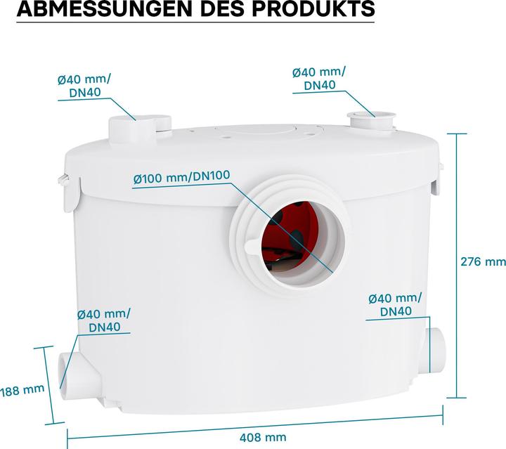 Image du produit XPOtool 4/1 Pompe de relevage 400W Eaux usées WC Eaux chargées Pompage – Station de relevage