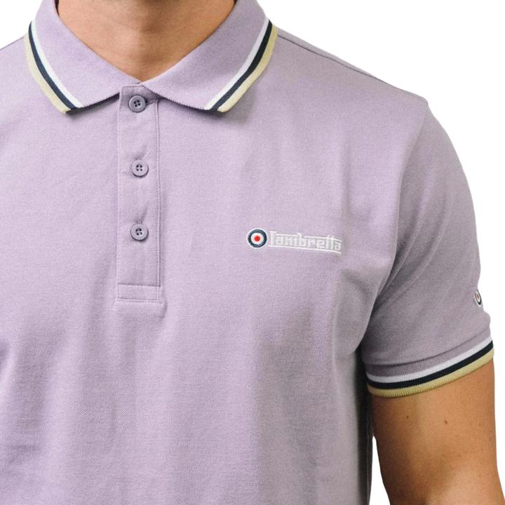 Actual product image Lambretta Mens SS25 Triple Tipped Polo Shirt (4XL)