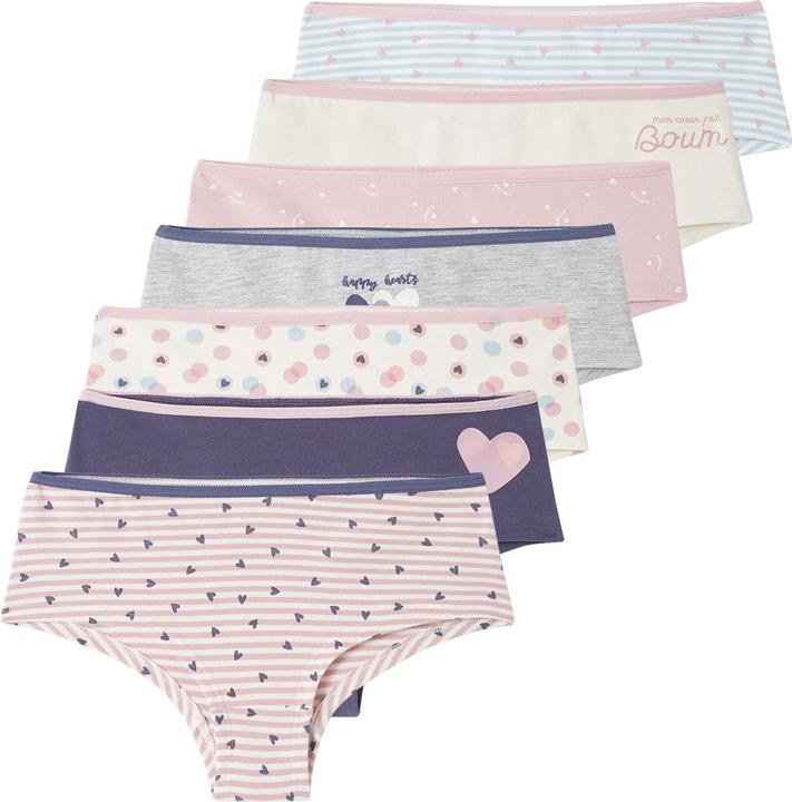 Image du produit Vertbaudet 7er-Pack Mädchen Shortys, Herzen Oeko-Tex (104, paquet de 7)