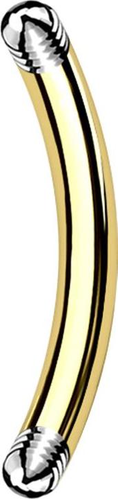 Actual product image Star Piercing Banana stick gold-plated (without brass, Surgical steel 316L)
