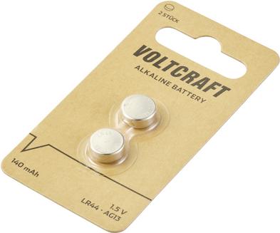 Produktbild Voltcraft AG13 Knopfzelle LR 44 Alkali-Mangan 140 mAh 1.5 V 2 St. (2 Stk., LR44, 140 mAh)