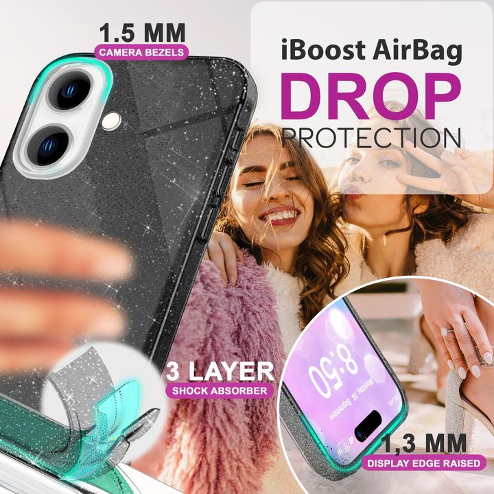 Produktbild Nalia Glitzer Hybrid Hülle (Apple iPhone 16 Plus)