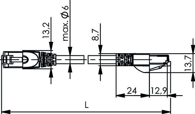 Produktbild Telegärtner Patchkabel-LSZH (PiMF, CAT6a, 4.50 m)