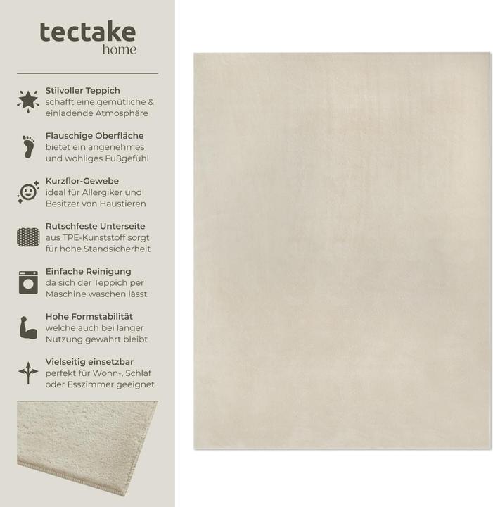 Produktbild tectake Kurzflorteppich Soft Zone (140 x 200 cm)