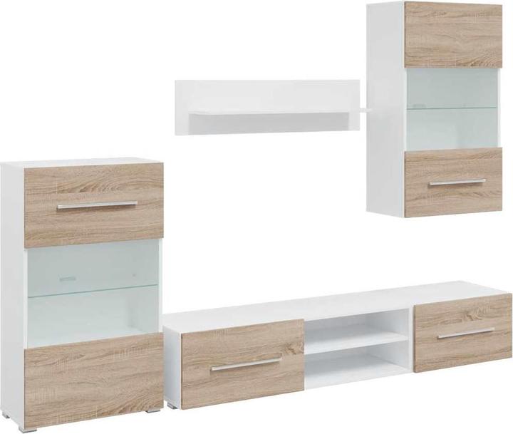 Actual product image VidaXL 5-tlg. Wohnwand mit LED-Beleuchtung Sonoma-Eiche Holzwerkstoff TV-Möbel