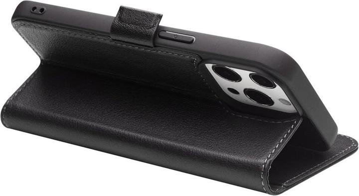 Actual product image QiAlino iPhone 14 Plus Magnetic Flap Case Genuine Leather - Black (Apple iPhone 14 Plus)