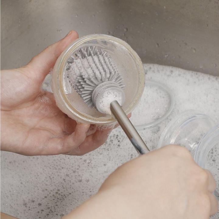 Image du produit Haakaa Kit de brosses de nettoyage en silicone - Gris Suva
