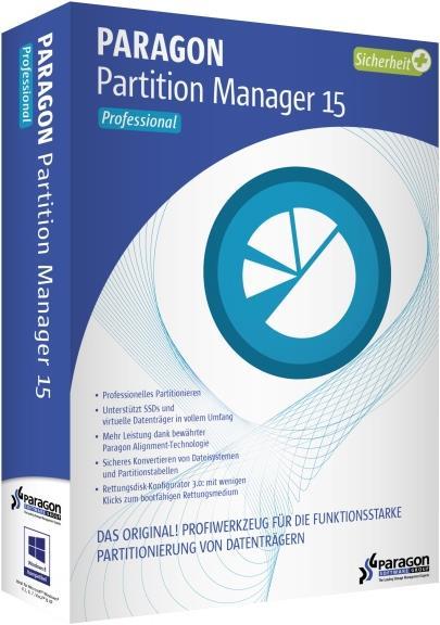 Produktbild Paragon Partition Manager 15 Professional (1 User, unbegrenzt)