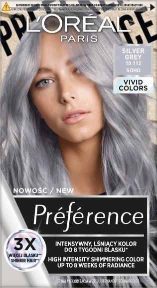 L'Oréal Paris L'Oreal Preference Vivid Colors Tintura per capelli 10.112 Grigio Argento (10.112 Grigio argento)