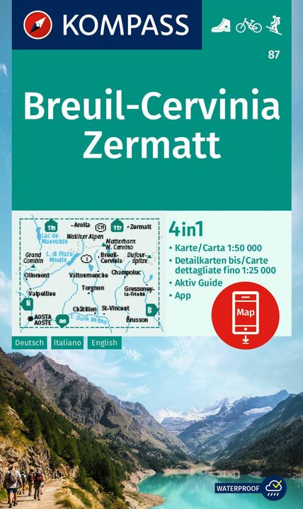 Image du produit Carte d'excursions 87 Breuil-Cervinia, Zermatt 1:50.000
