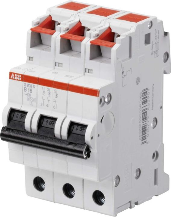 Produktbild ABB S203S-B20 Sicherungsautomat 20A 3-polig 6kA B-Charakter