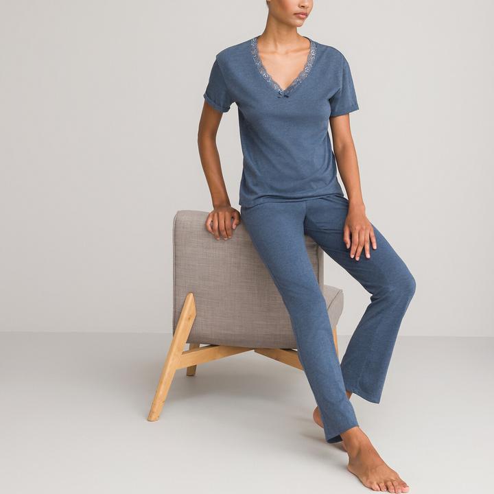 Actual product image La Redoute Collections Jersey pyjamas with short sleeves (42)