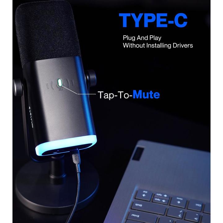 Productafbeelding Fifine AM8 condensatormicrofoon 3,5 mm, USB-C en XLR