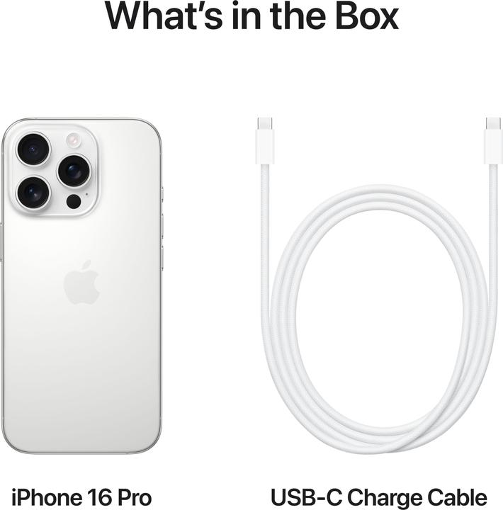 Actual product image Apple iPhone 16 Pro (128 GB, White titanium, 6.30", SIM + eSIM, 48 Mpx, 5G)
