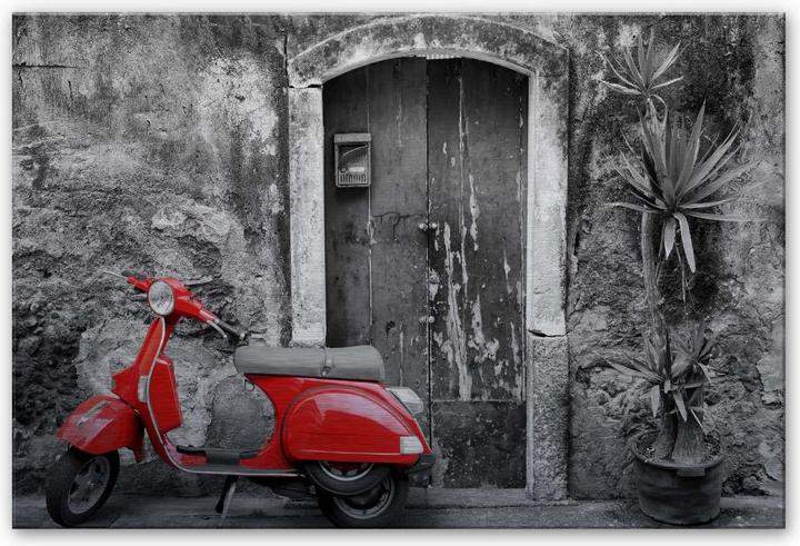 Produktbild Trenddeko Red Scooter schwarz-weiss (60 x 40 cm)
