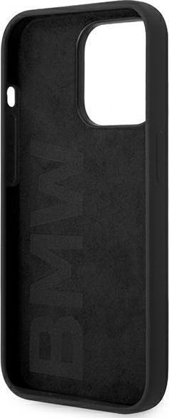 Produktbild BMW Hülle BMHCP14XSILBK "iPhone 14 Pro Max 6.7" schwarz/schwarzes Silikon-Metall-Logo (Apple iPhone 14 Pro Max)