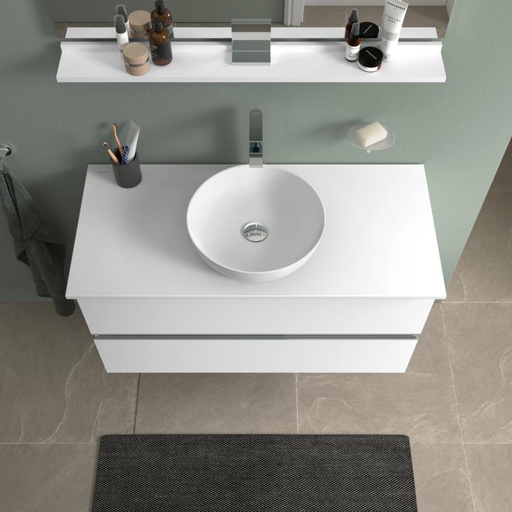 Actual product image Duravit Sivida washbasin set, round, 400x400mm, incl. console 1080x500mm (500 mm, 1080 mm)
