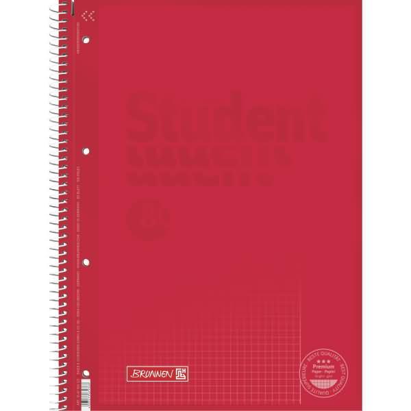 Produktbild Collegeblock Student A4 90g/qm 80 Blatt Lineatur 26 red (A4, Kariert)