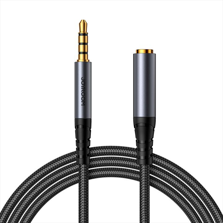 Produktbild Joyroom Stereo-Audiokabel AUX 3,5 mm Miniklinke (männlich) – Miniklinke (weiblich) 1,2 m schwarz (SY (1.20 m, Verlängerung)