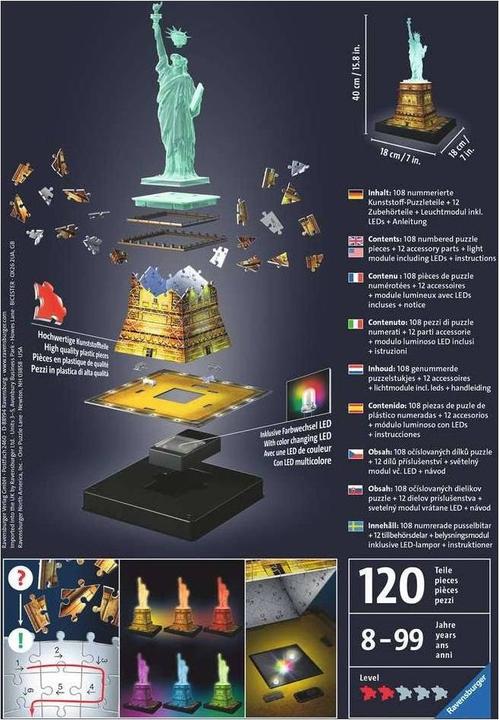 Produktbild Ravensburger Freiheitsstatue bei Nacht (108 Teile)