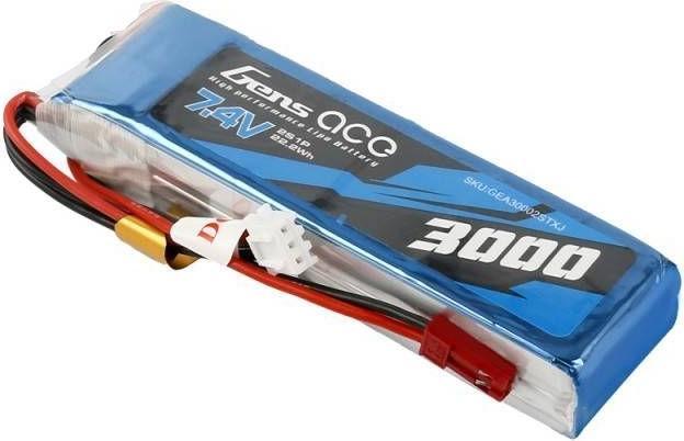 Immagine prodotto Gens Ace Batteria LiPo 3000mAh 7.4V 1C 2S1P (7.40 V, 3000 mAh)