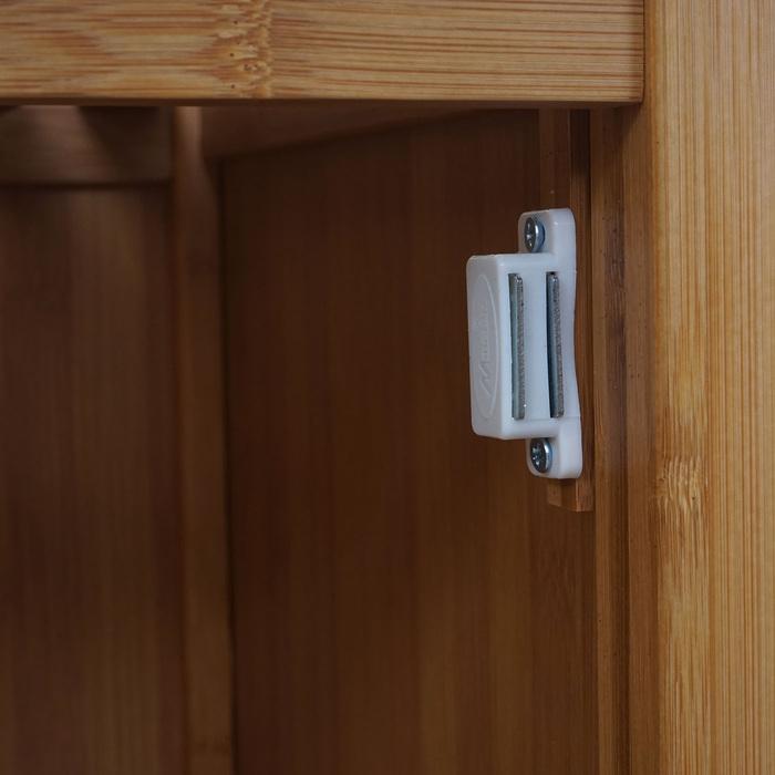 Actual product image Mendler Bathroom set, complete bathroom bathroom furniture bathroom cabinet with door, bamboo