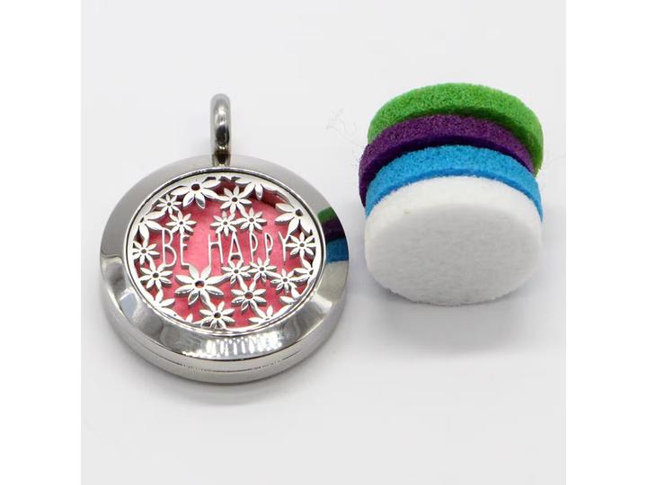 Produktbild Zen Arôme Duft-Schmuck Halskette mit Anhänger No.4 für Ätherisches Öl, Parfum - Edelstahl mit Lederb (Leder, Edelstahl)