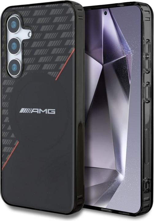 Produktbild Mercedes AMG Double Layer Rhombs MagSafe Case for Samsung Galaxy S25+ - Black/Red (Samsung Galaxy S25+)