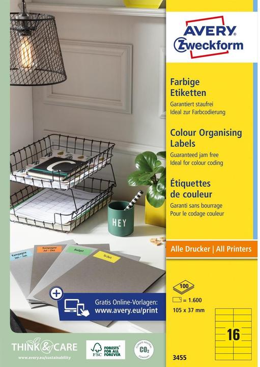 Image du produit Avery Étiquettes en couleur