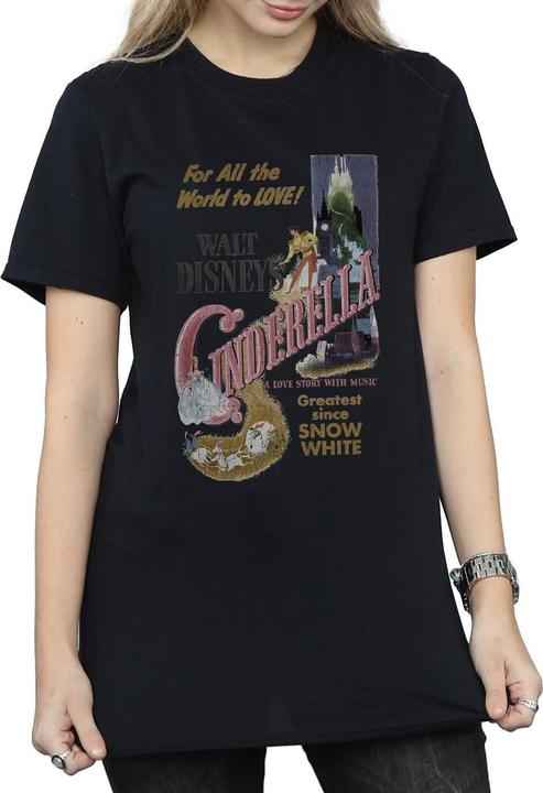 Actual product image Cinderella Womens/Ladies Poster Cotton Boyfriend T-Shirt (L)