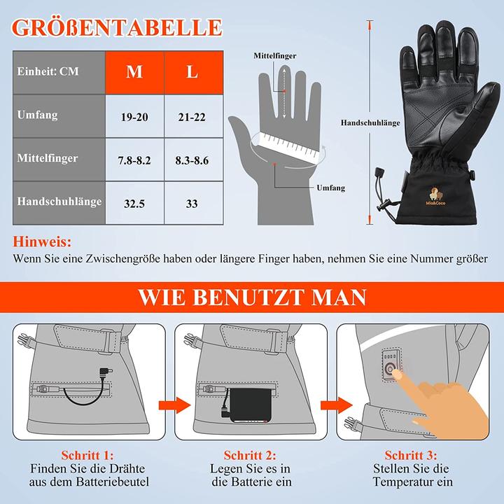 Image du produit Mia&Coco Gants chauffants, M (Noir)
