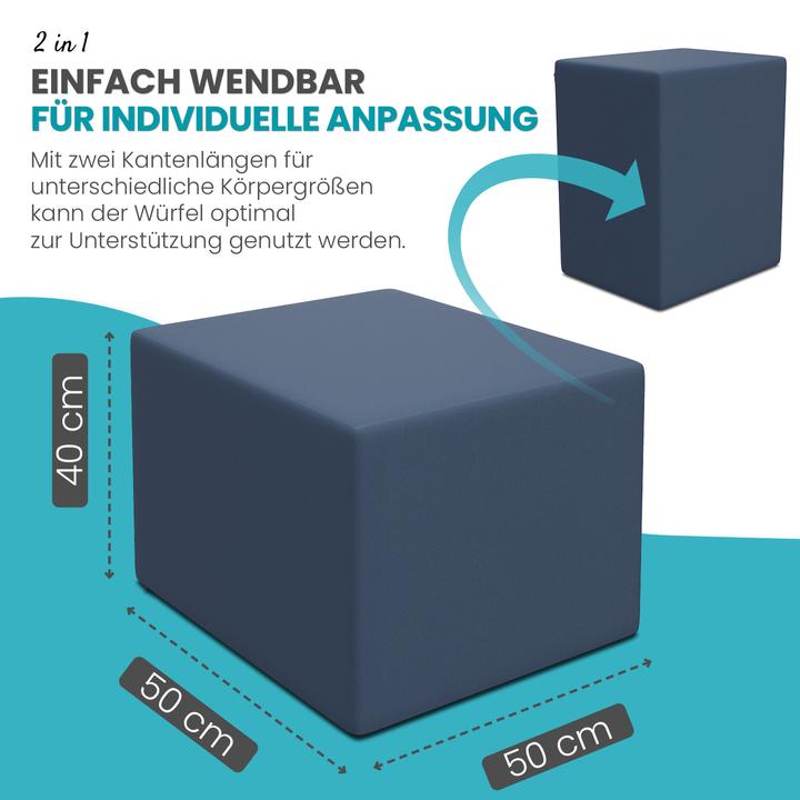 Produktbild Aktivshop Bandscheibenwürfel, Stufenlagerungswürfel zur Stufenlagerung, Stufenbett mit Bezug, Fitness Würfel